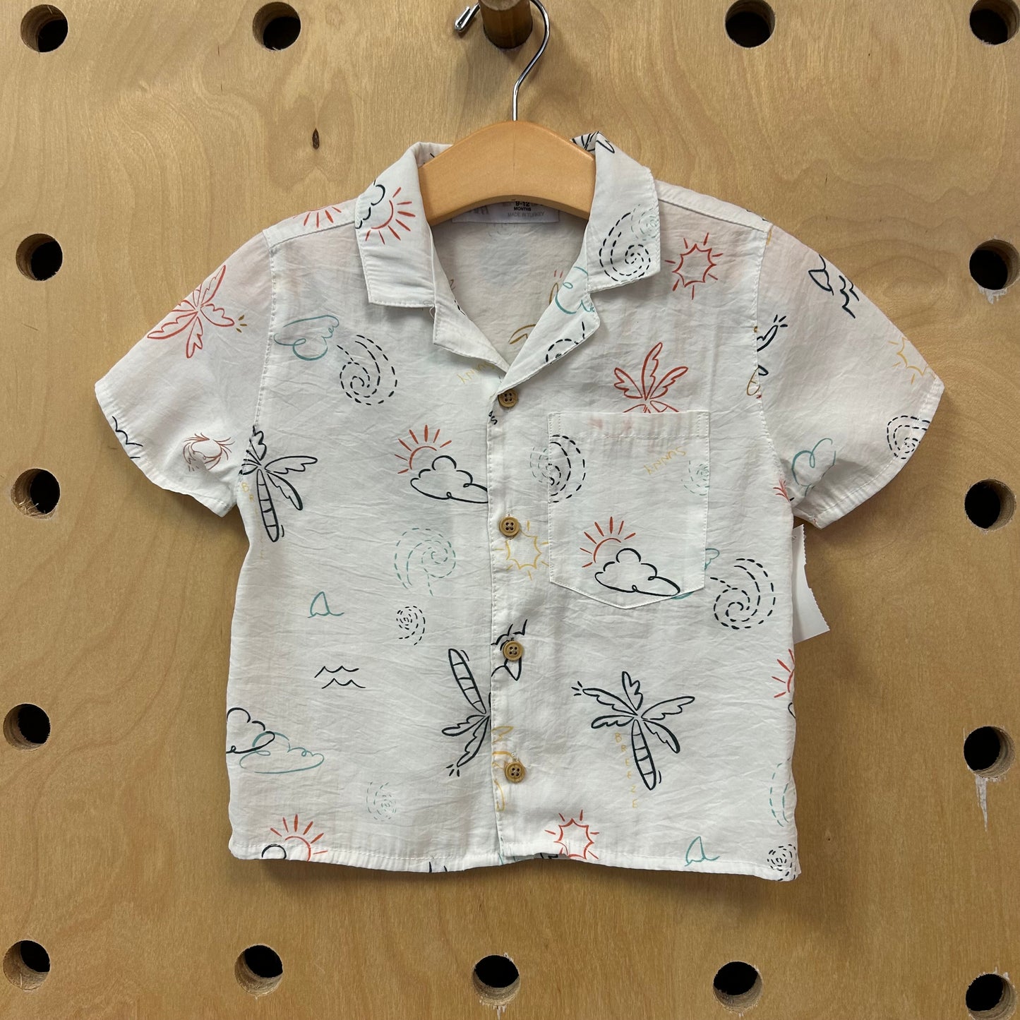 White Clouds + Palms Button Up