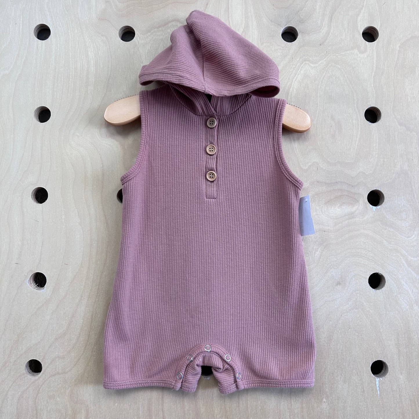 Terracotta Waffle Hooded Romper