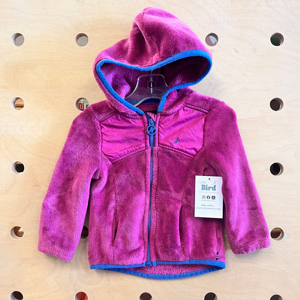 Magenta Fuzzy Zip Hoodie