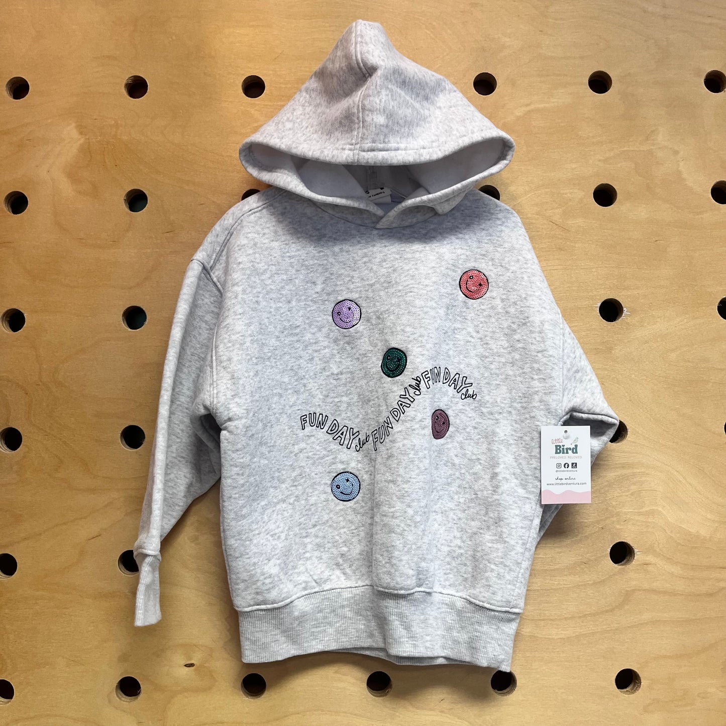 Grey Fun Day Club Hoodie Pullover