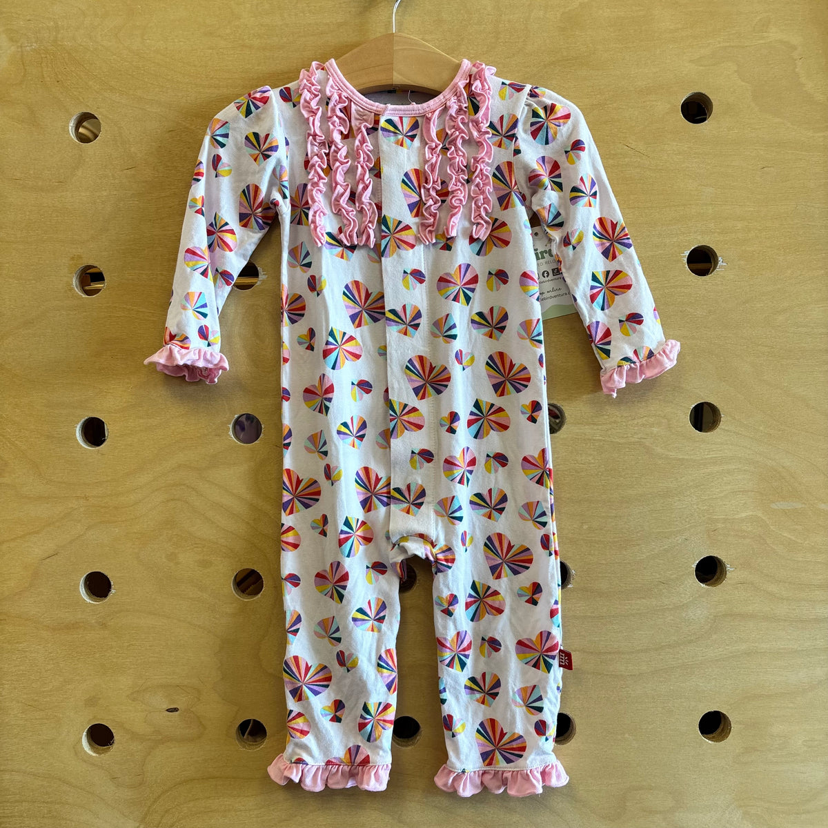 Modal Multicolor Spiral Hearts Romper