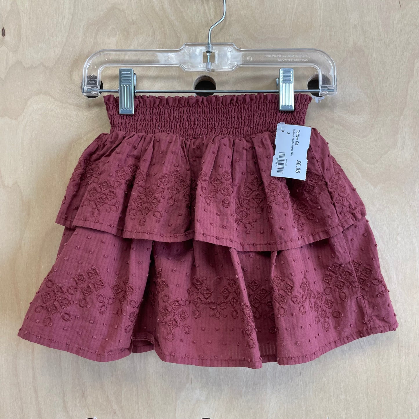 Terracotta Embroidered Skirt