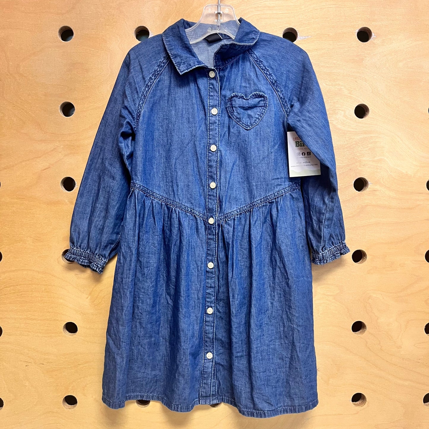 Dark Wash Chambray Button Up Dress