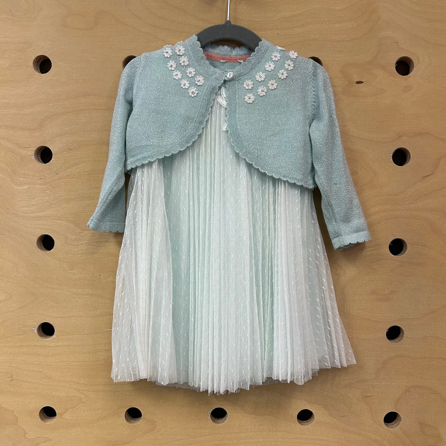 Blue Tulle Dress w/ Cardigan