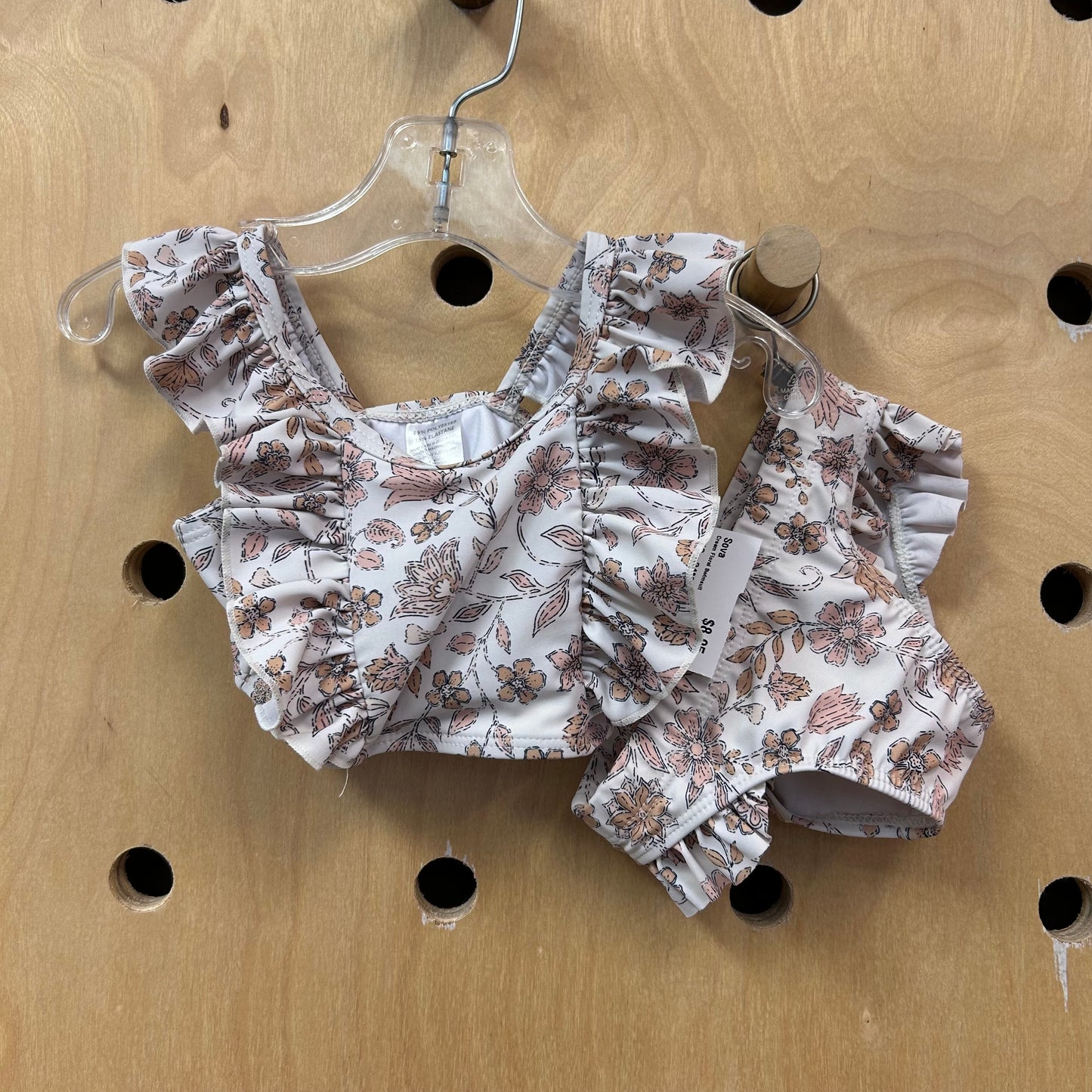 Cream Floral Swimsuit