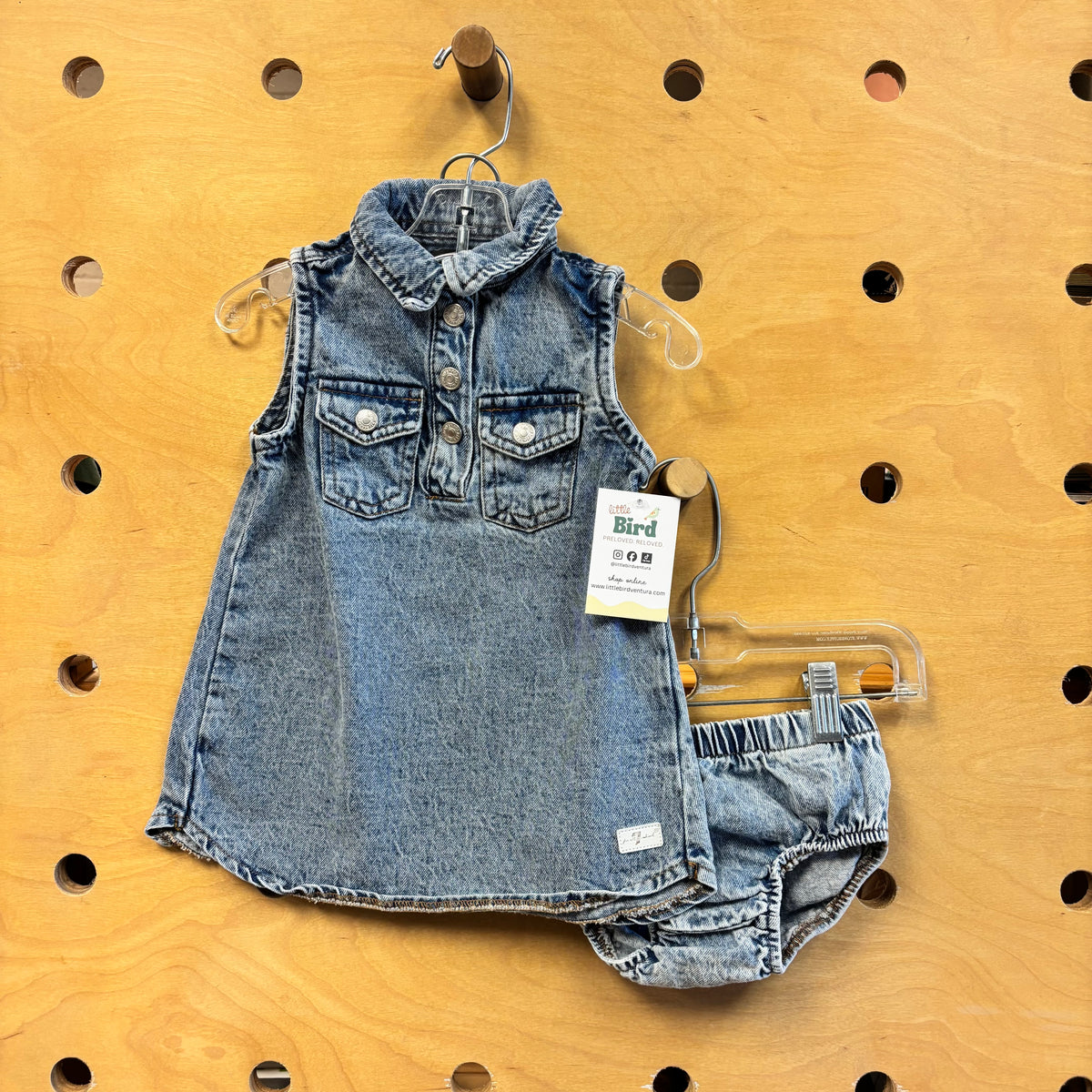 Denim Collared Dress/Bloomers