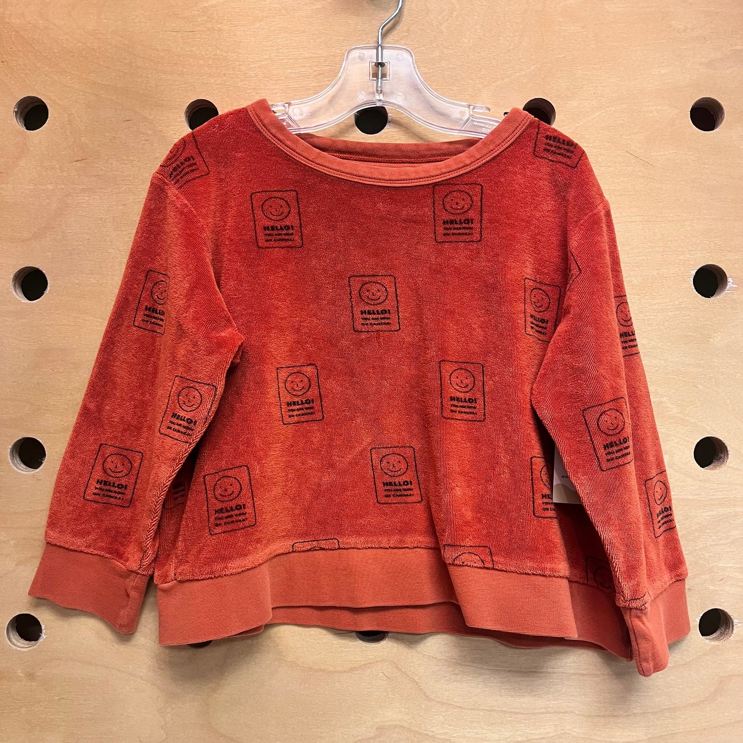 Burnt Orange Hello Pima Cotton Sweatshirt
