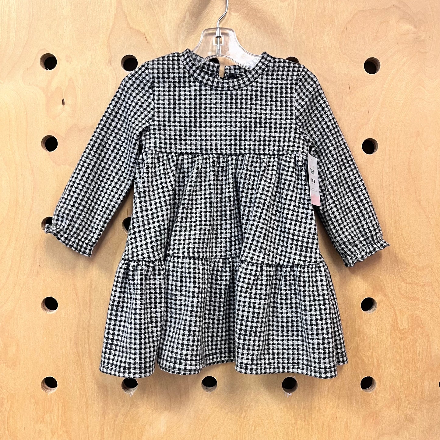 B+W Houndstooth Flannel Dress