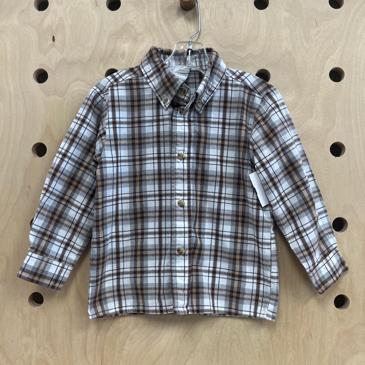 Brown+Tan Button Up