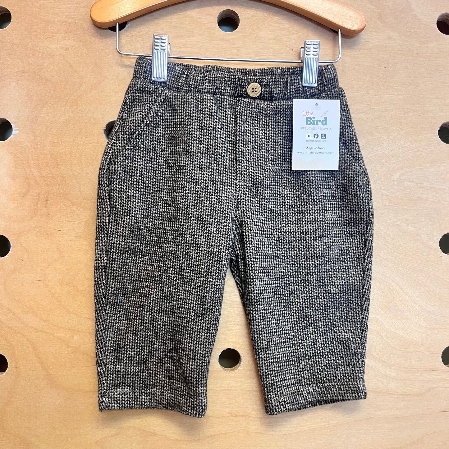 Brown Houndstooth Soft Pants