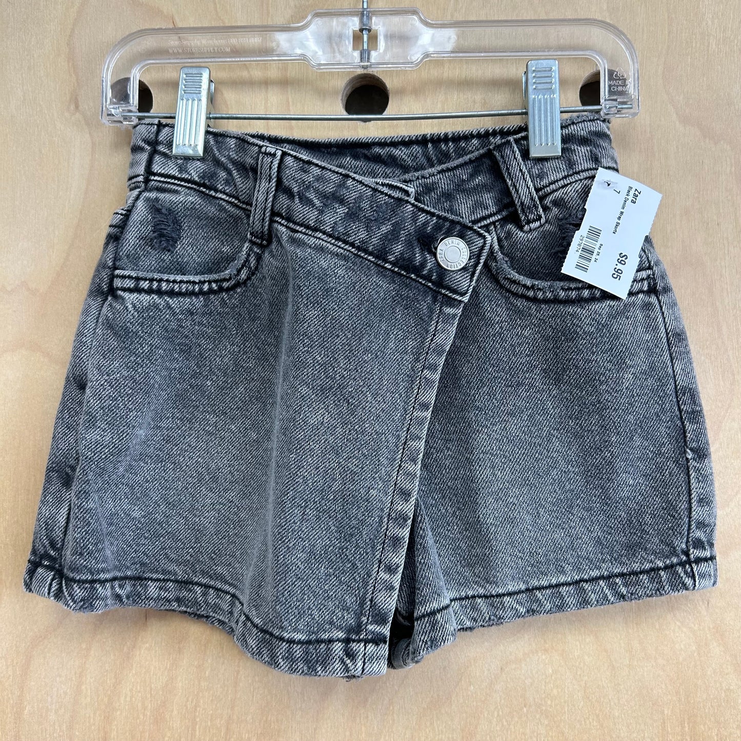 Black Denim Wrap Skorts