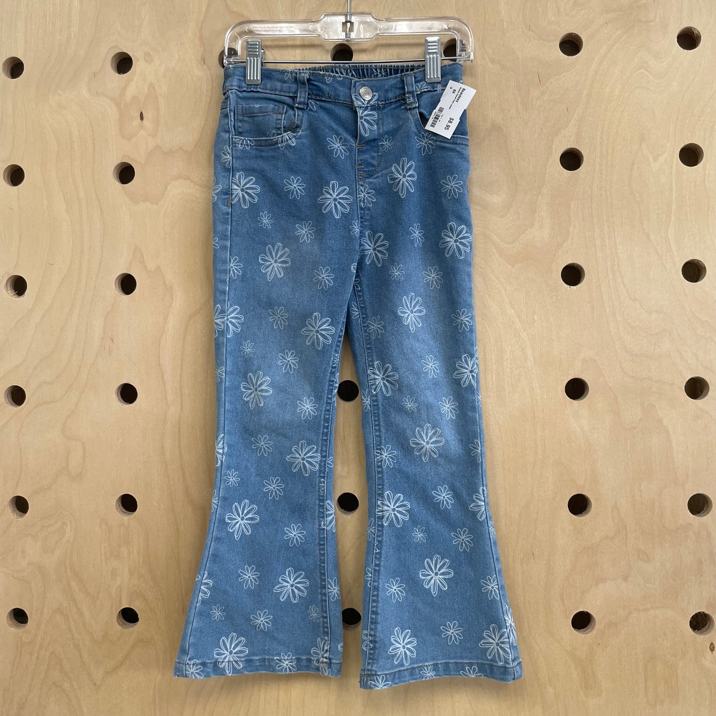 Denim Floral Flare Jeans