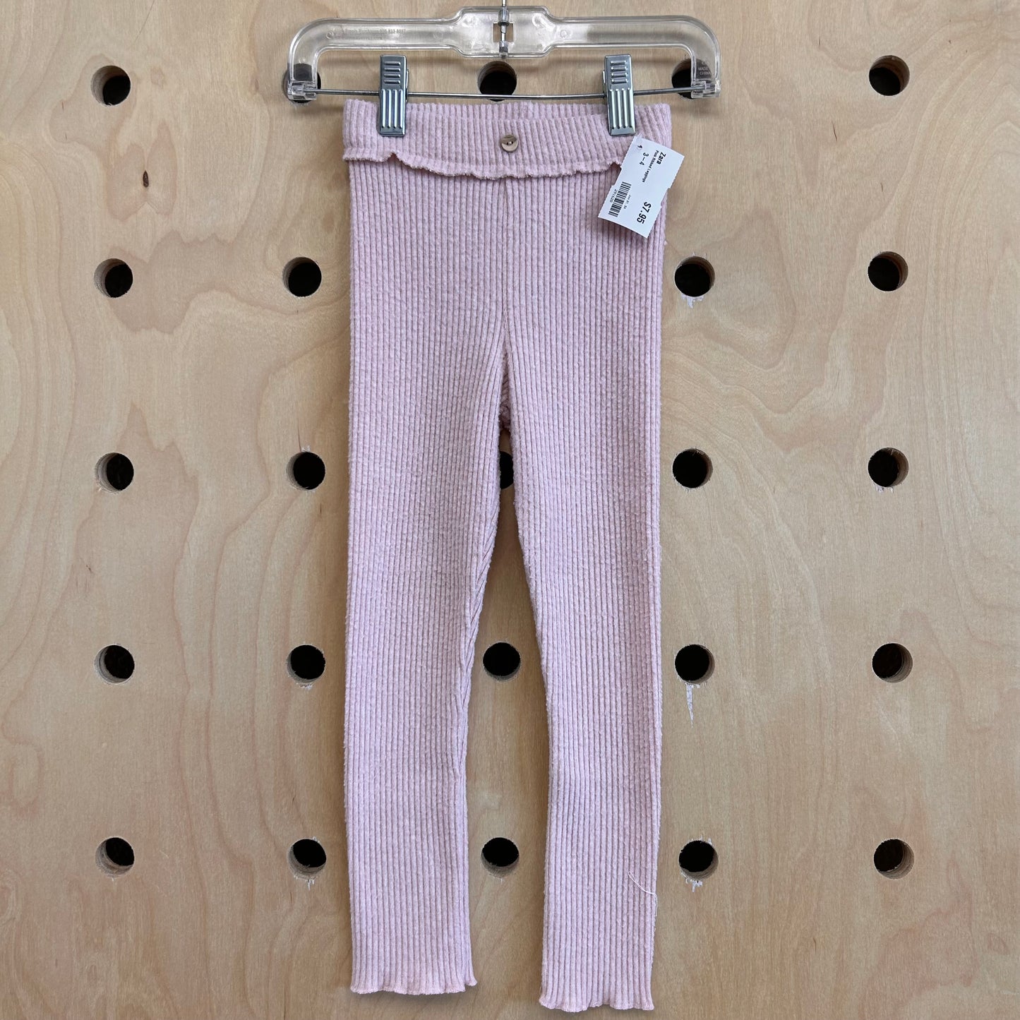 Pink Ribbed Leggings