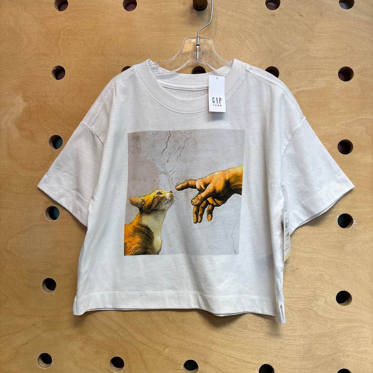 Cream LKitty Crop Tee NEW!
