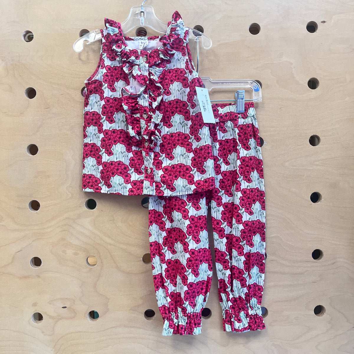 Organic Red/Green Floral Outfit