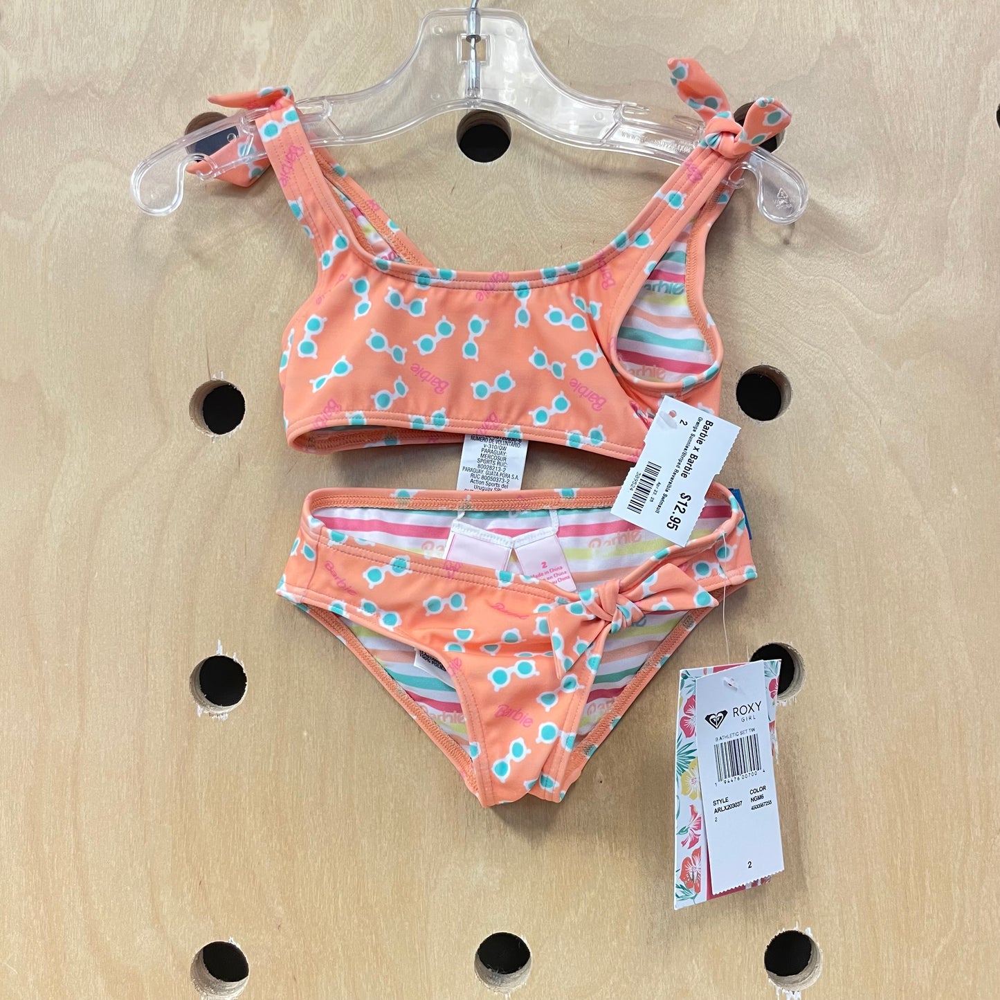 Orange Sunnies/Striped Reversible Swimsuit