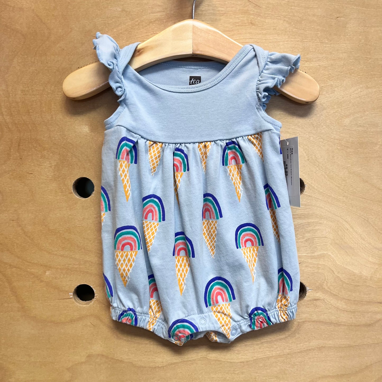 Blue Rainbow Ice Cream Romper