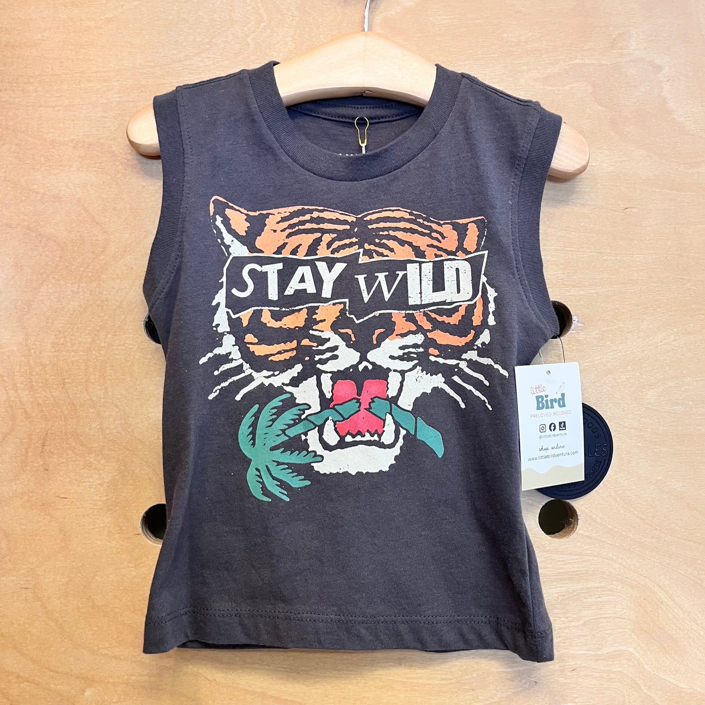 Grey 'Stay Wild' Cotton Tank NEW!