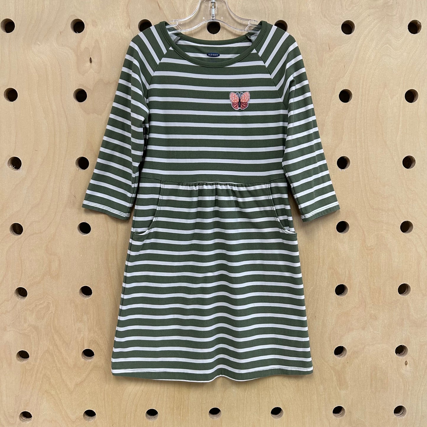 Green Striped Butterfly Dress