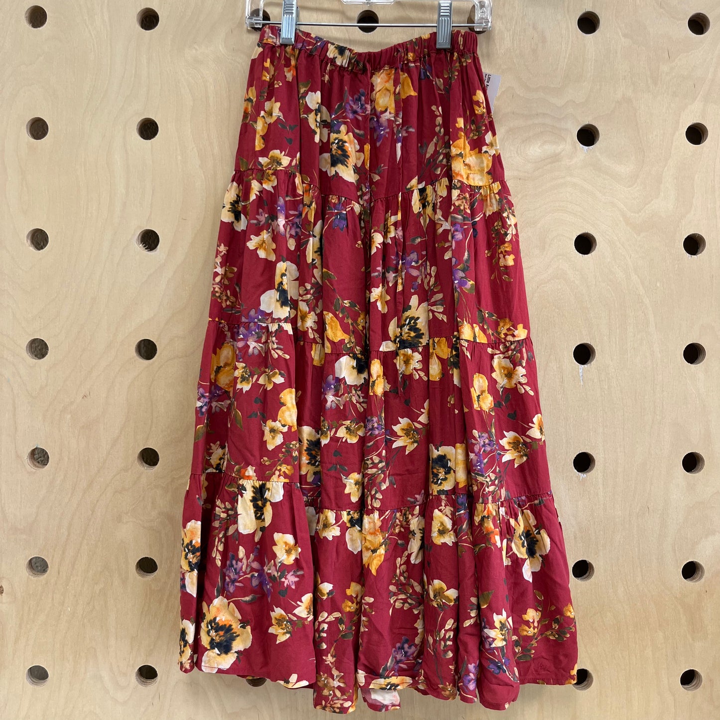 Red Floral Maxi Skirt