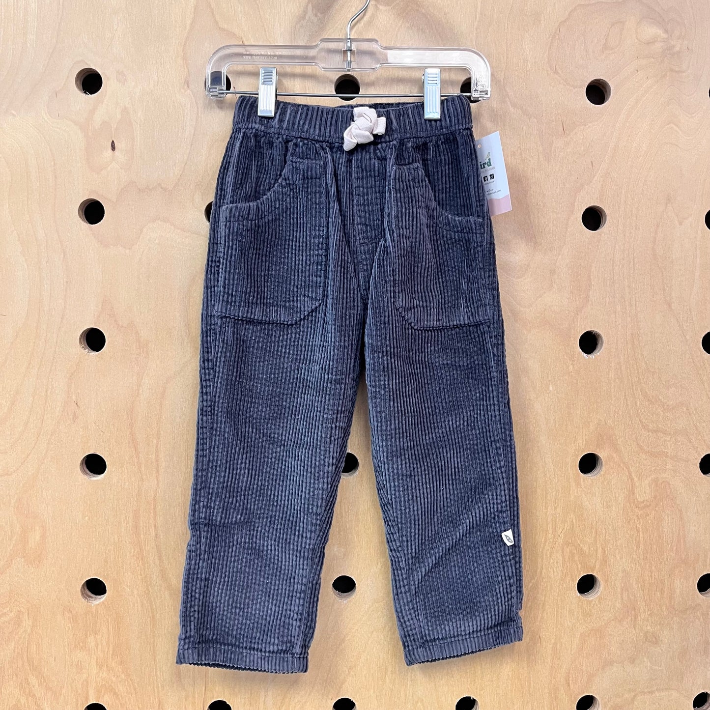 Organic Grey Cord Drawstring Pants