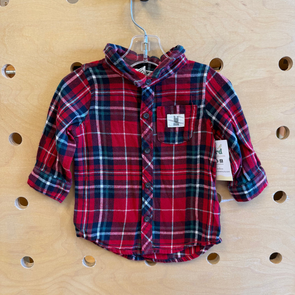 Red/Green Plaid Button Up
