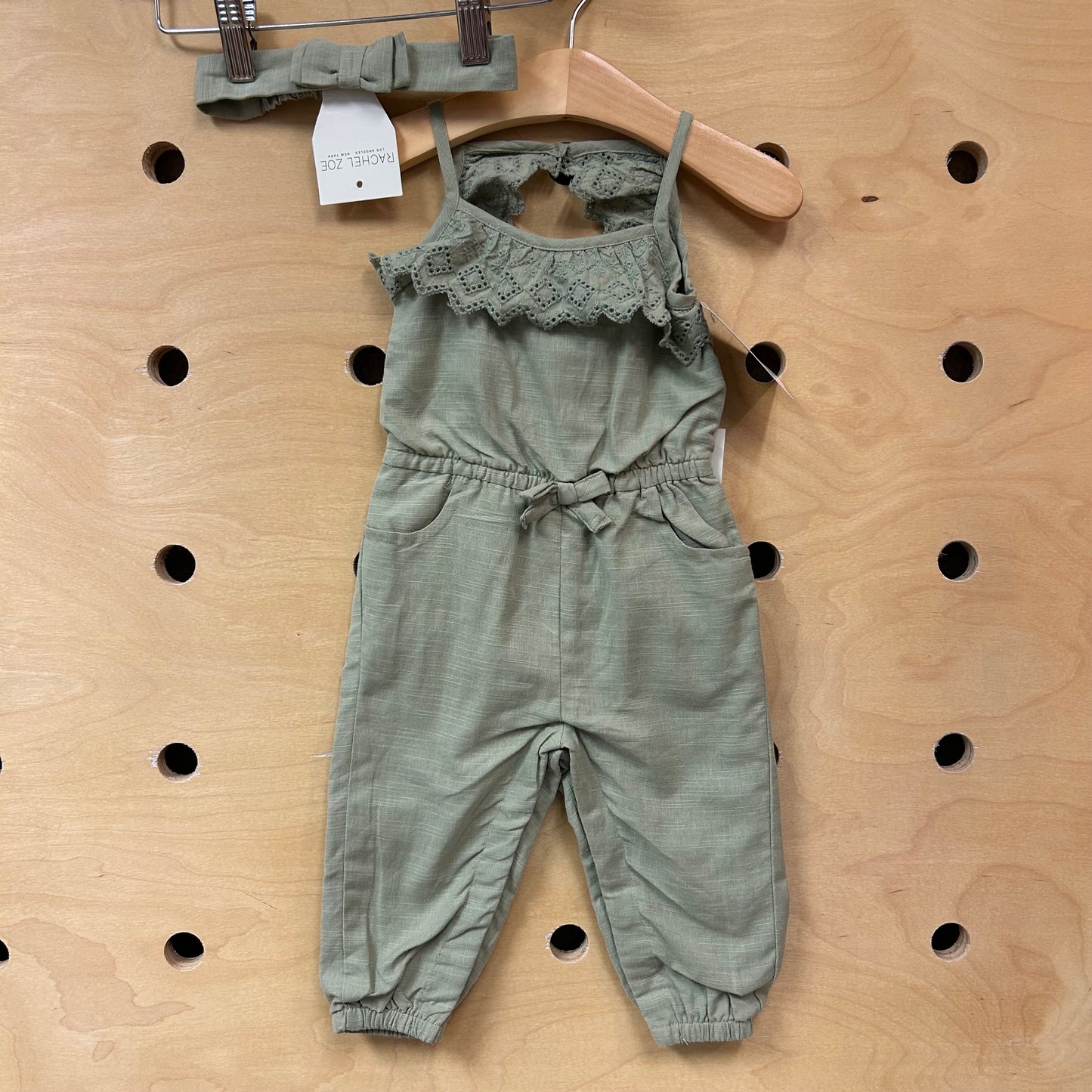 Green Eyelet Romper & Headband NEW!