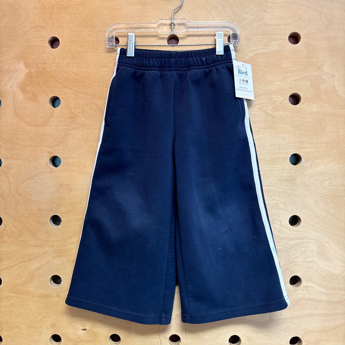 Navy/White Wide Leg Athletic Pants