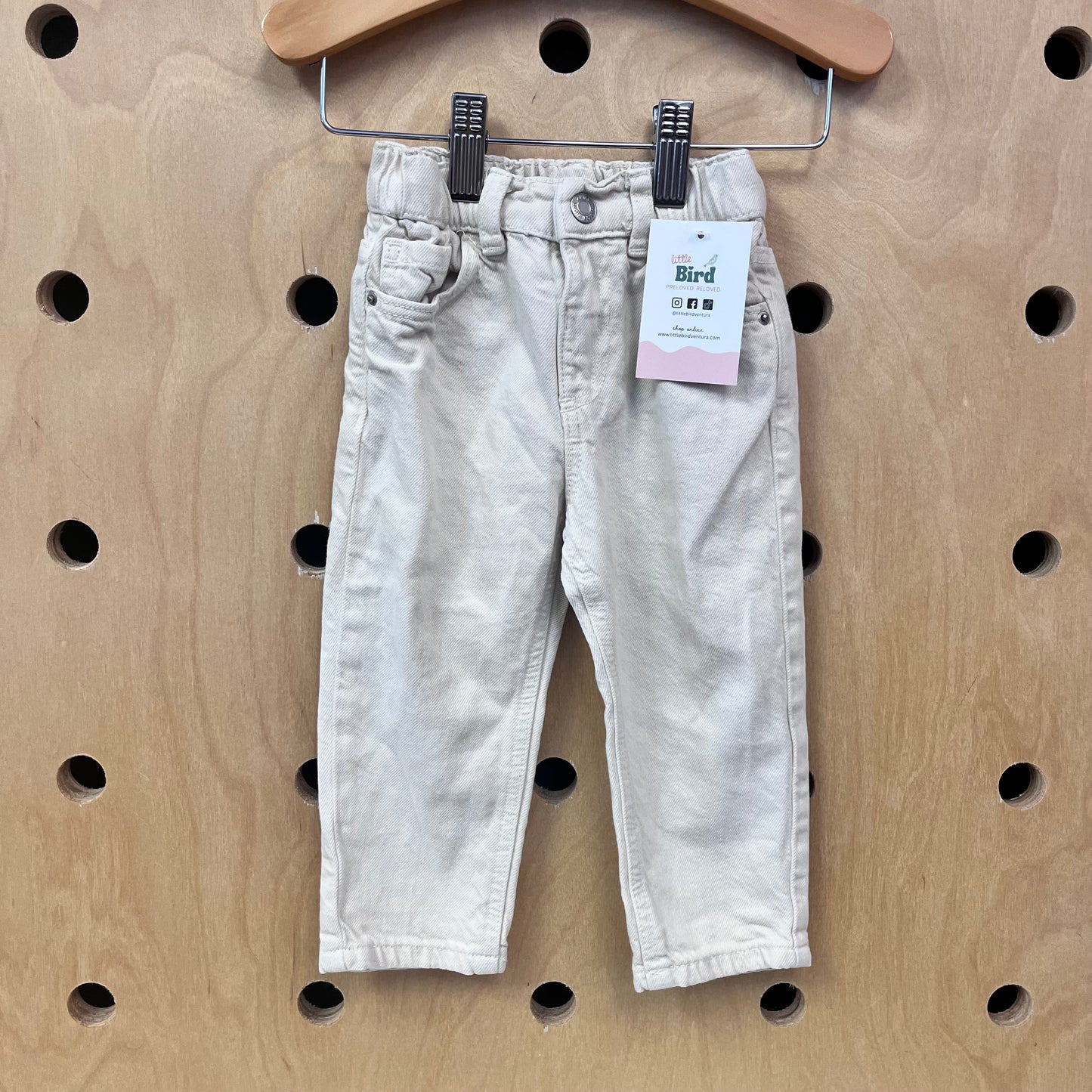 Cream Pull On Snap Denim