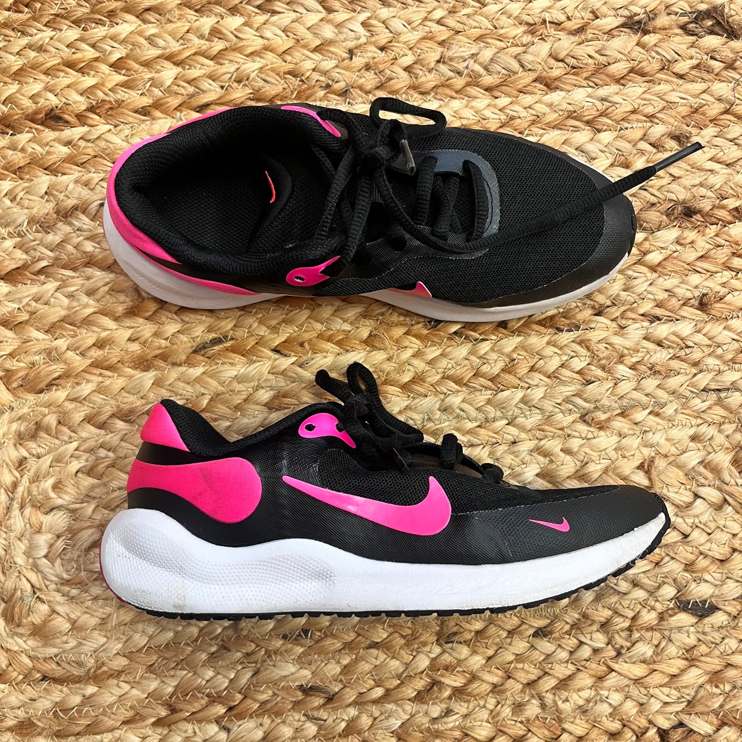 Black & Pink Revolution 7 Running Sneakers