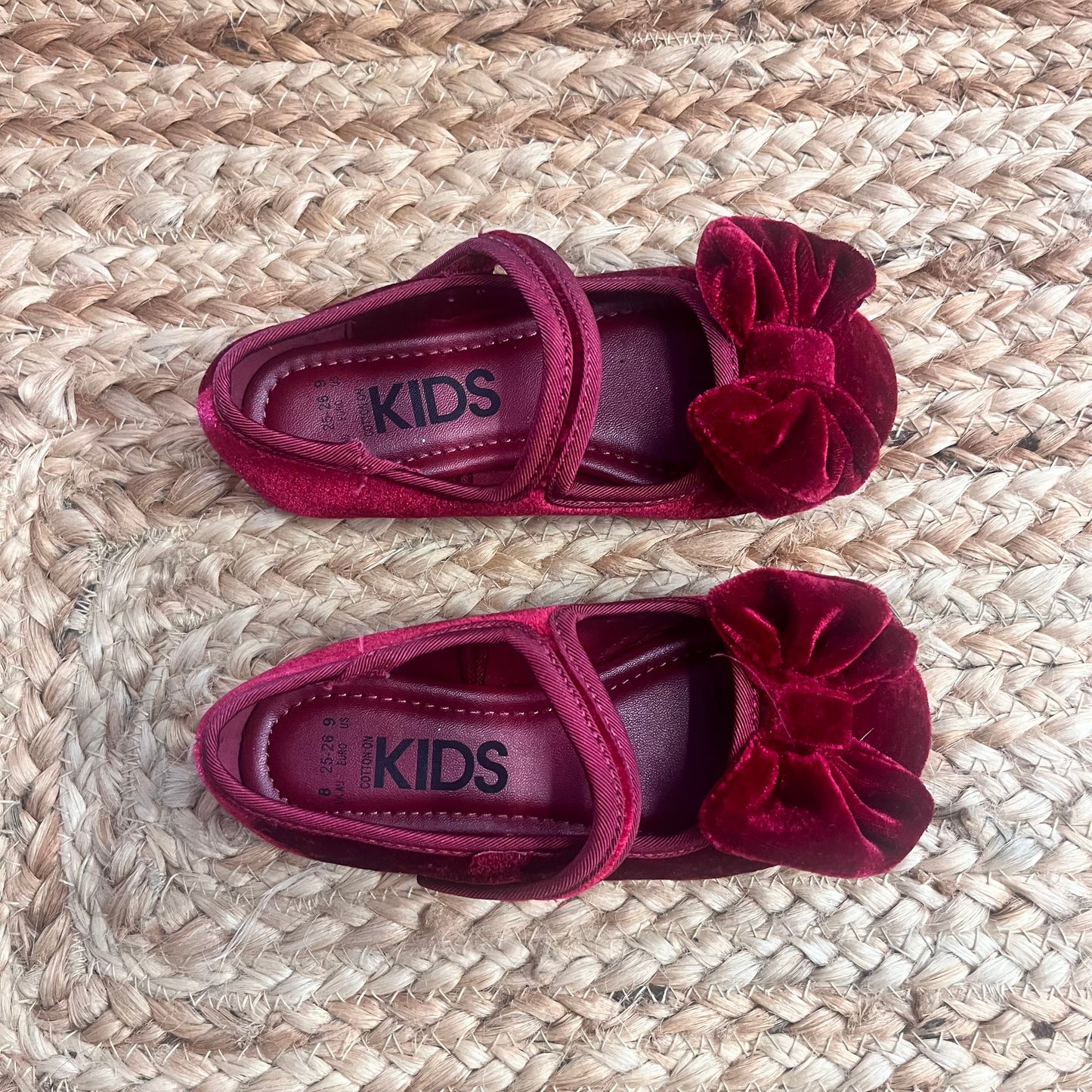 Red Velvet Bow Flats