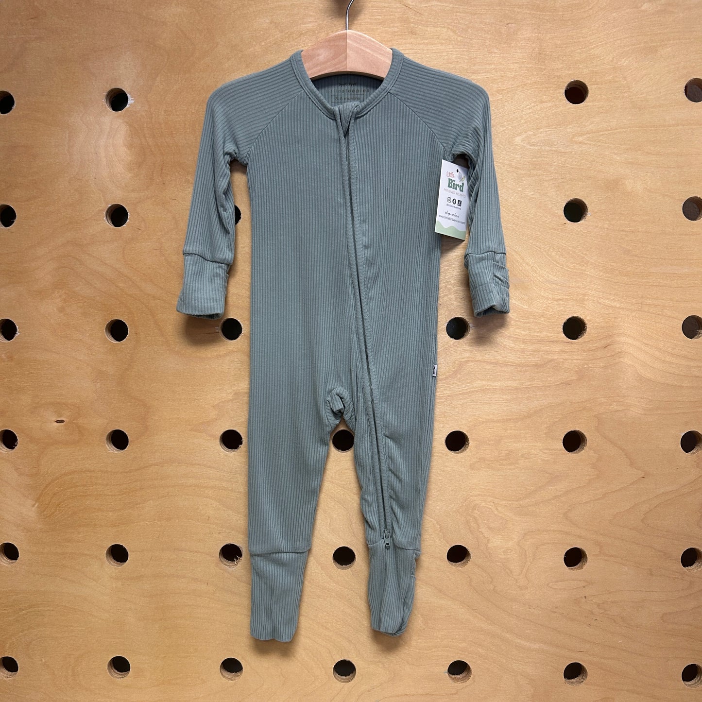 Seafoam Ribbed Bamboo Zippy