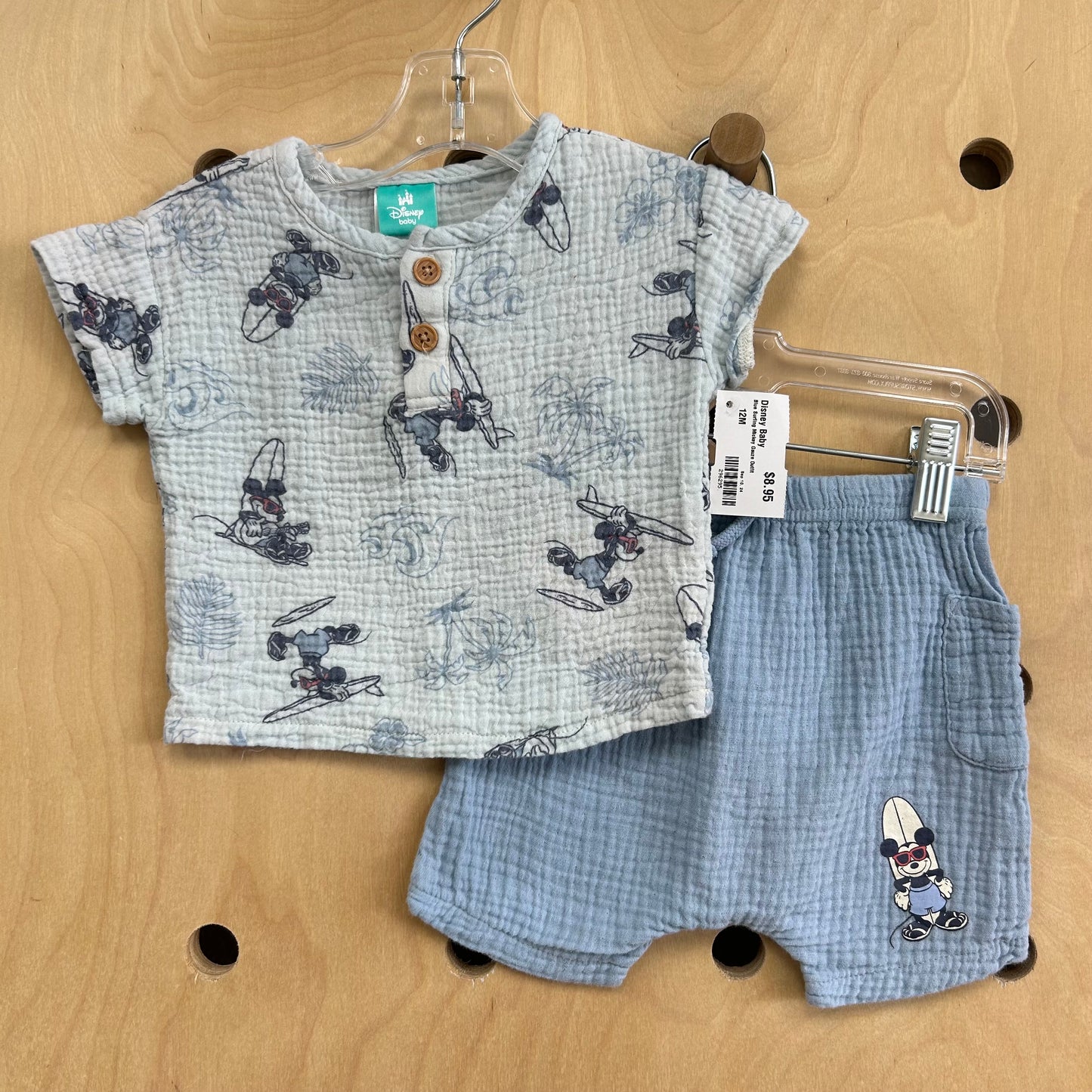 Blue Surfing Mickey Gauze Outfit