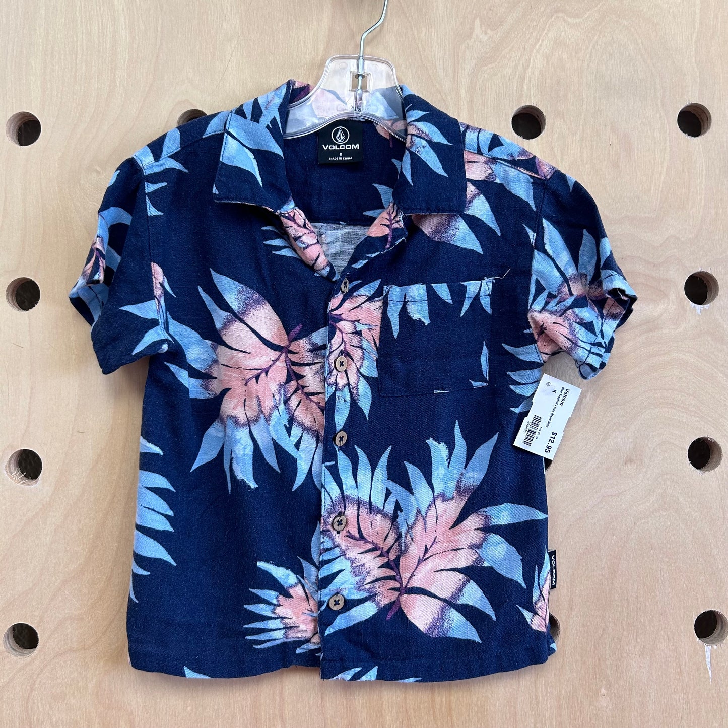 Blue Tropical Linen Blend Shirt