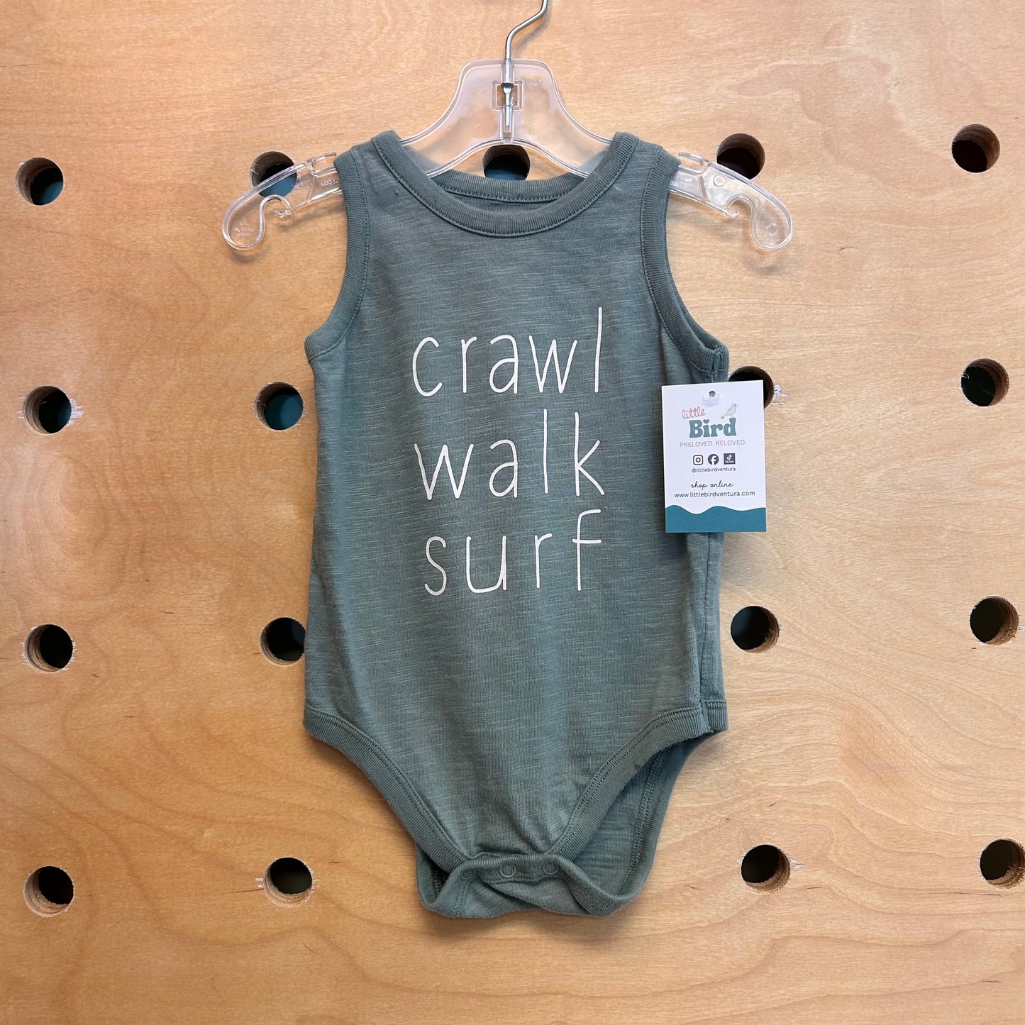 Organic Green 'Crawl.Surf' Bodysuit