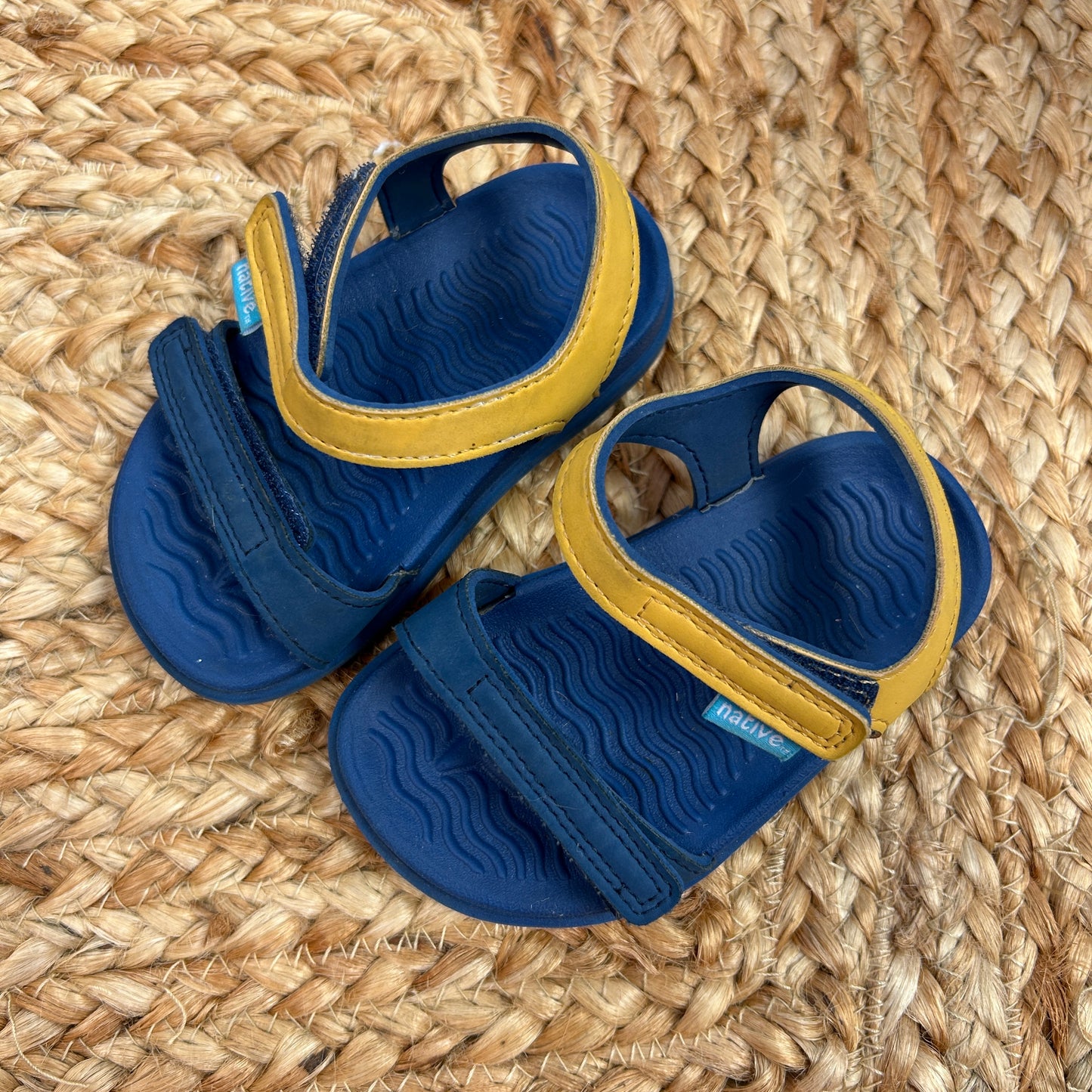Blue & Yellow Velcro Sandals