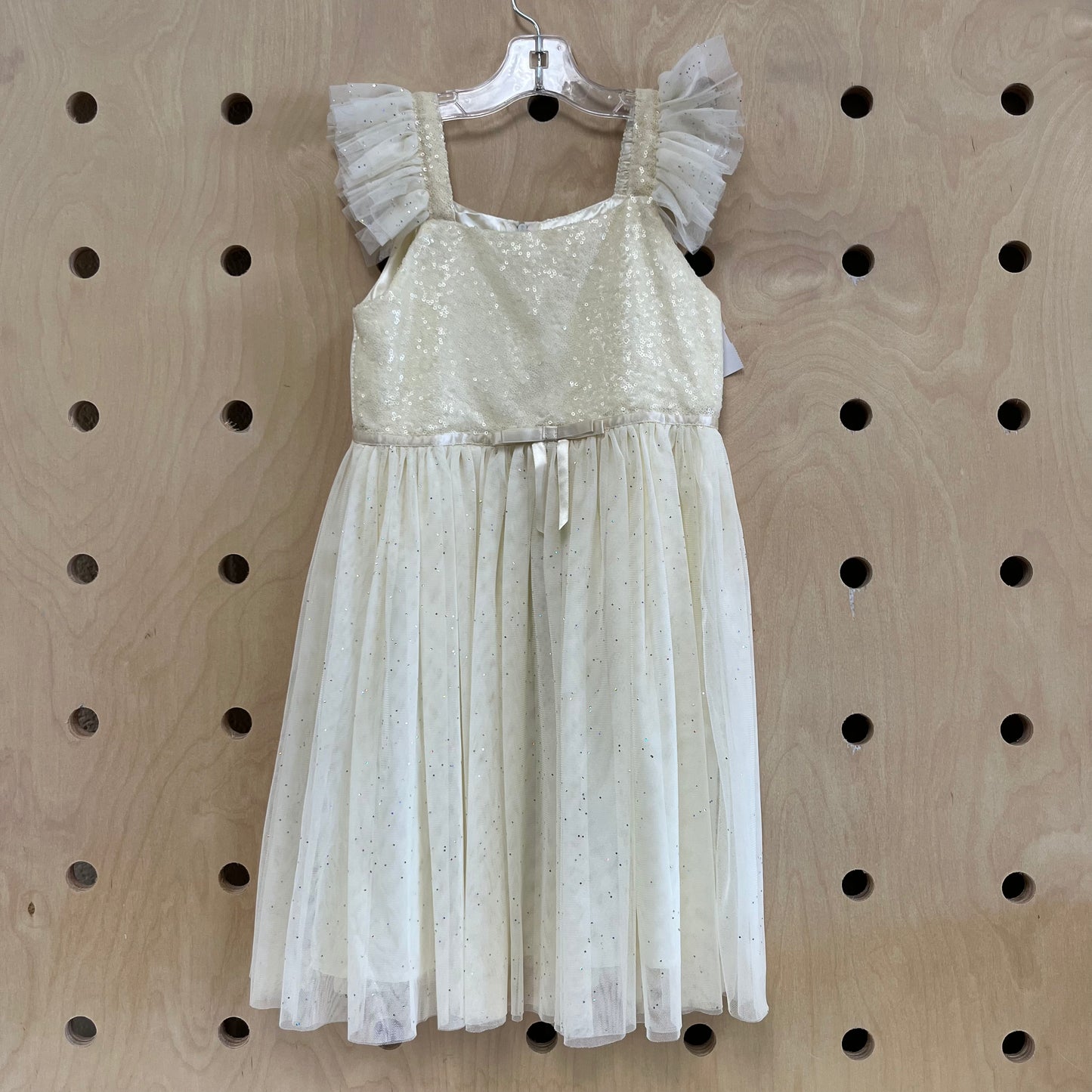 Cream Sequins & Tulle Dress