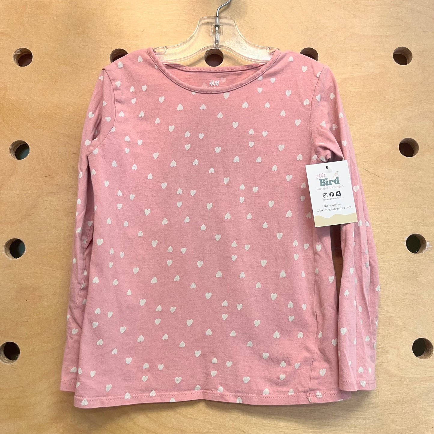 Pink Organic Hearts LS Tee