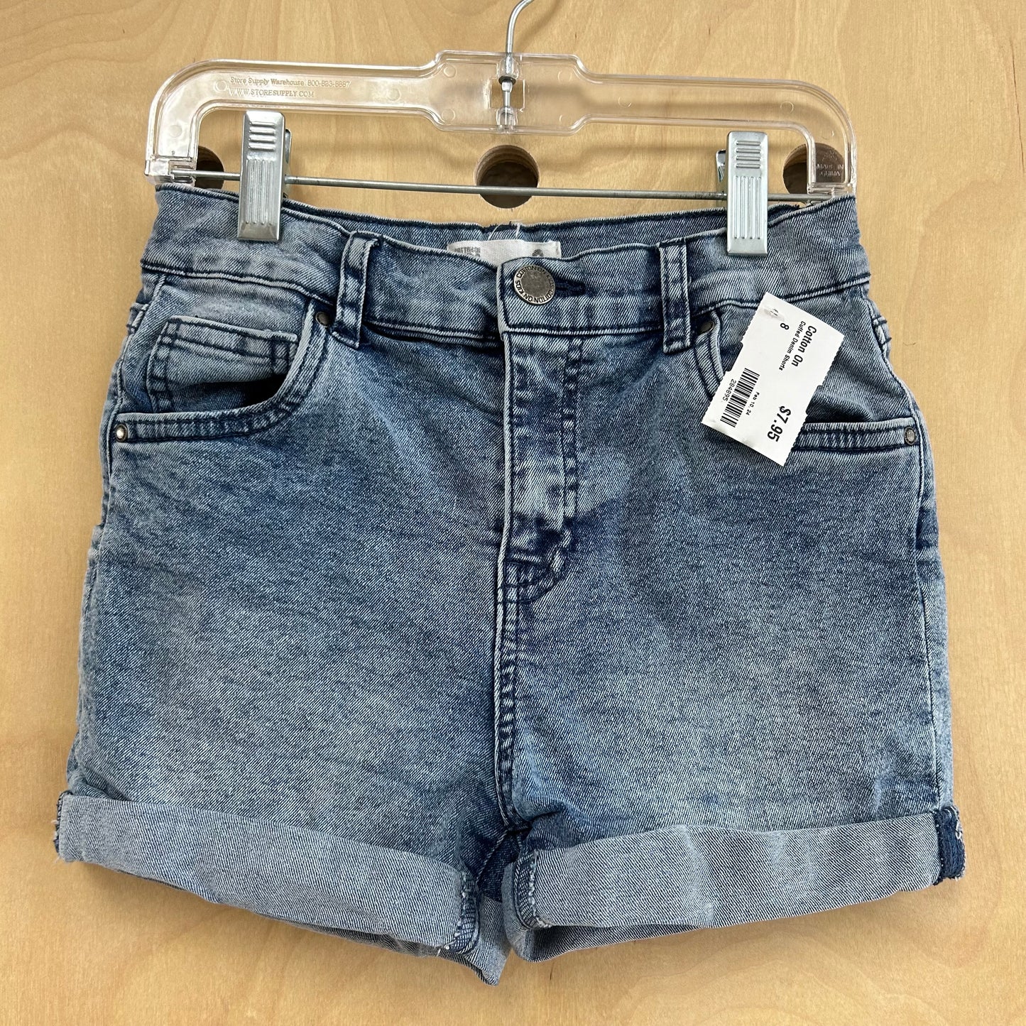 Cuffed Denim Shorts