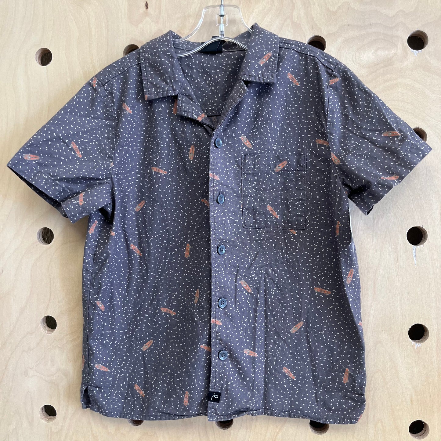 Grey Skateboard Button Up Shirt