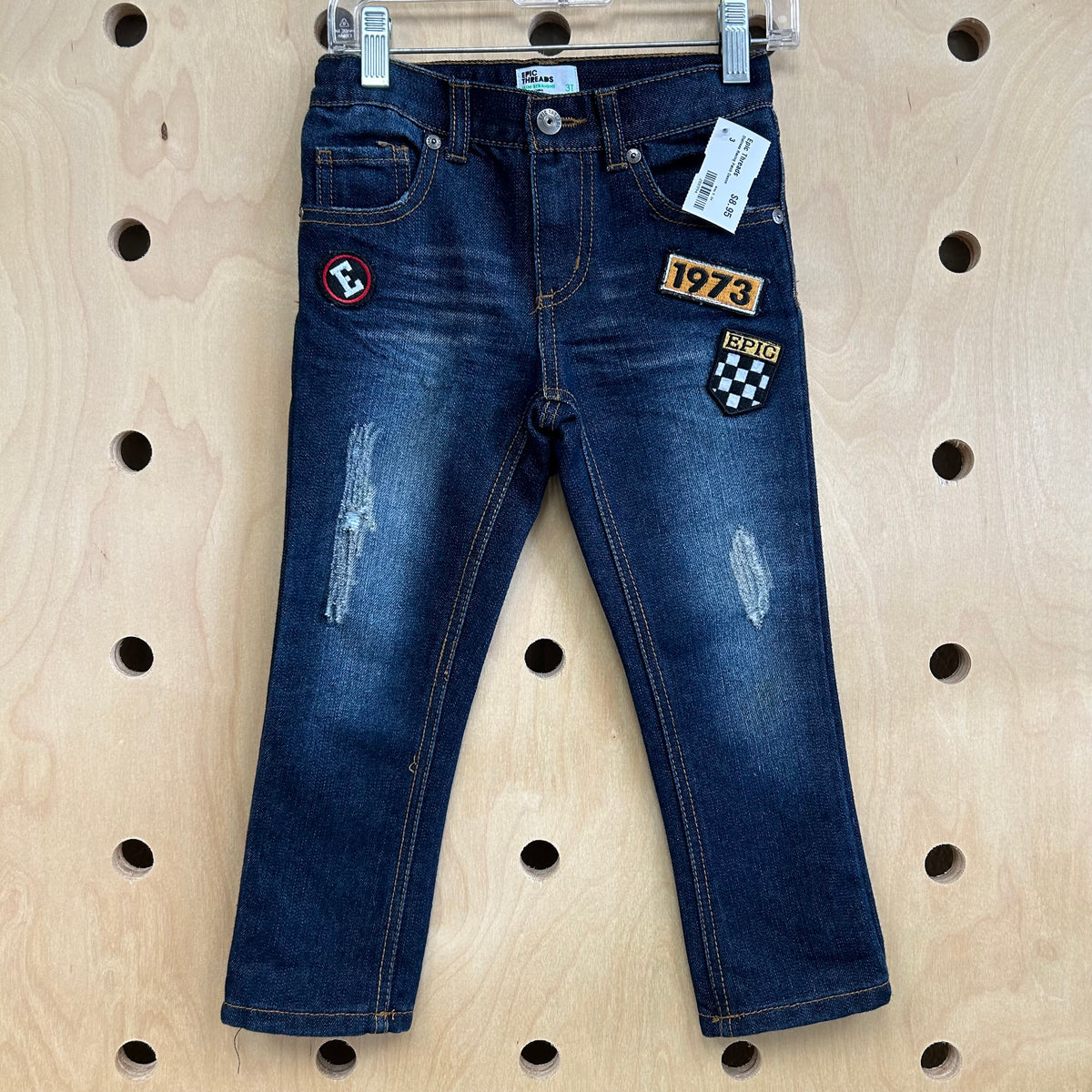Distress Racing Patch Denim