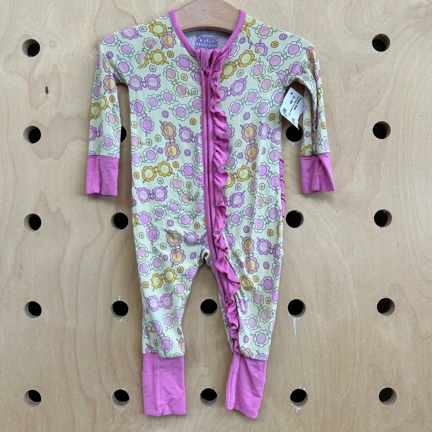 Pale Yellow Floral Bamboo Zippy