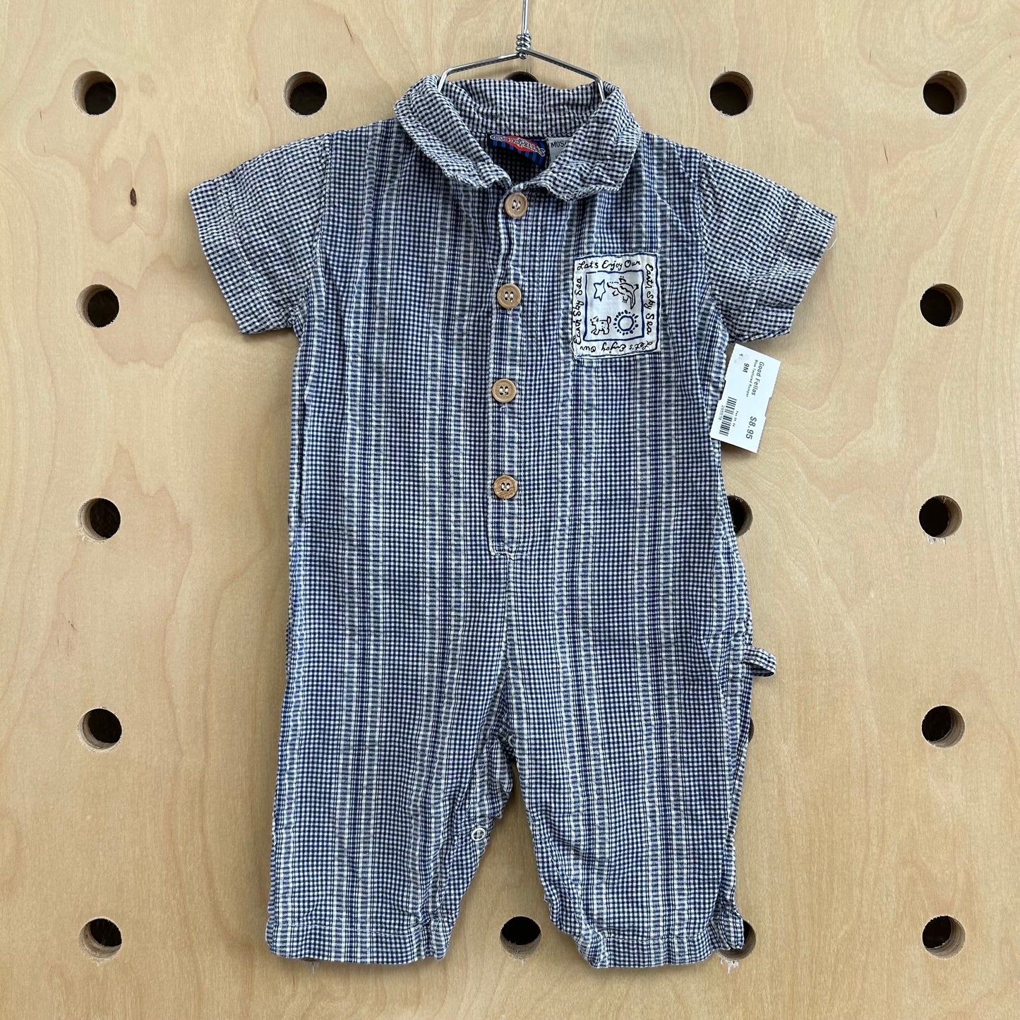 Blue Textured Romper