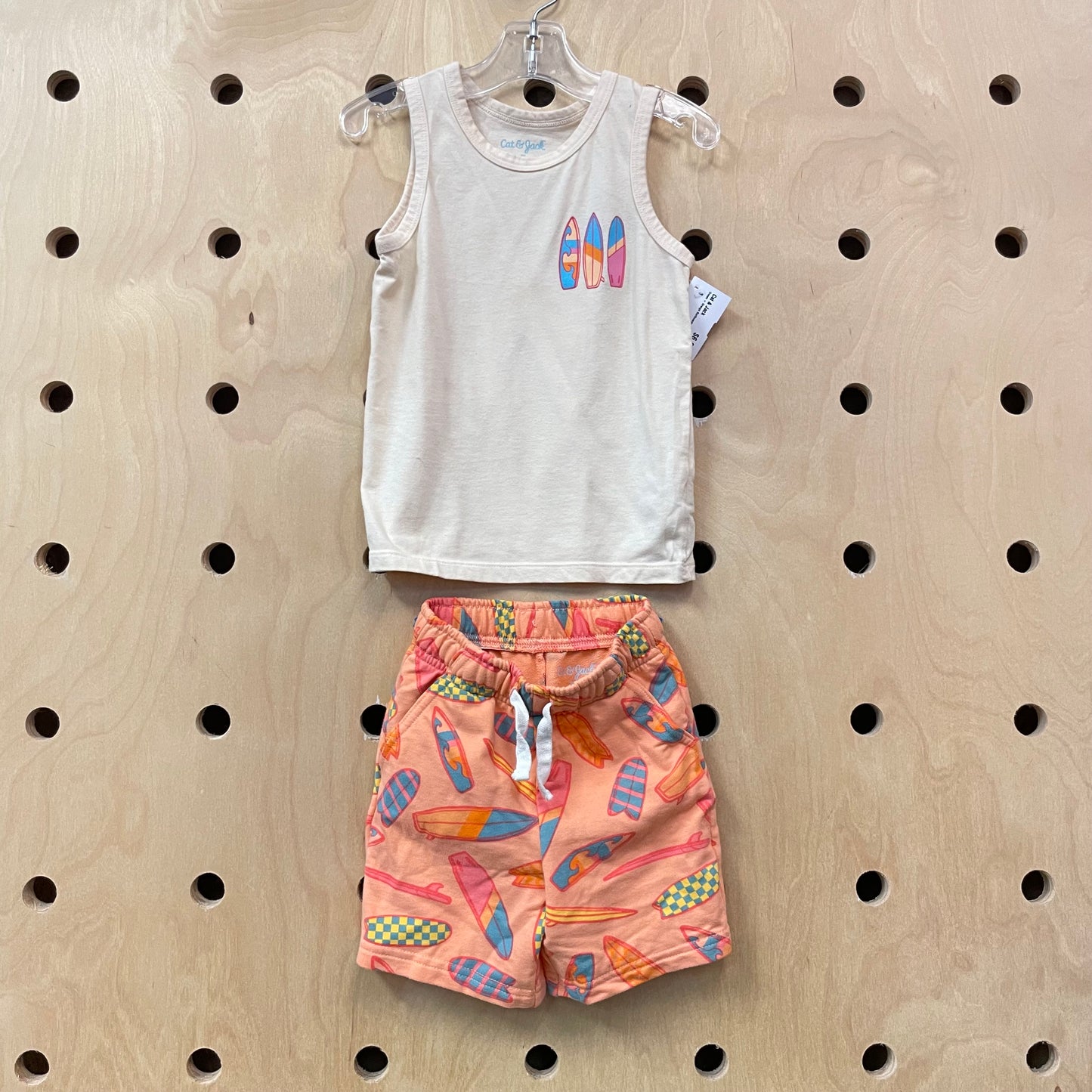 Cream + Orange Surfboards Outfit