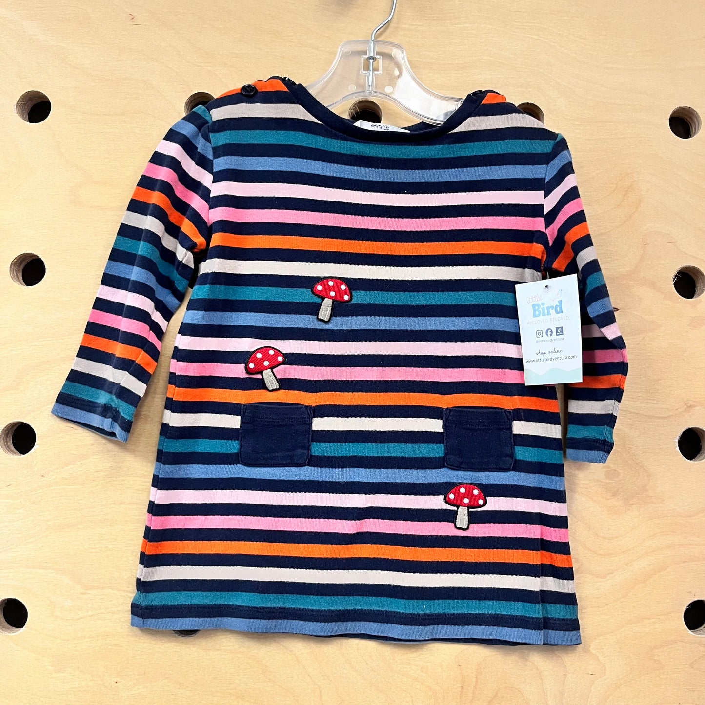 Multicolor Striped Mushroom Dress