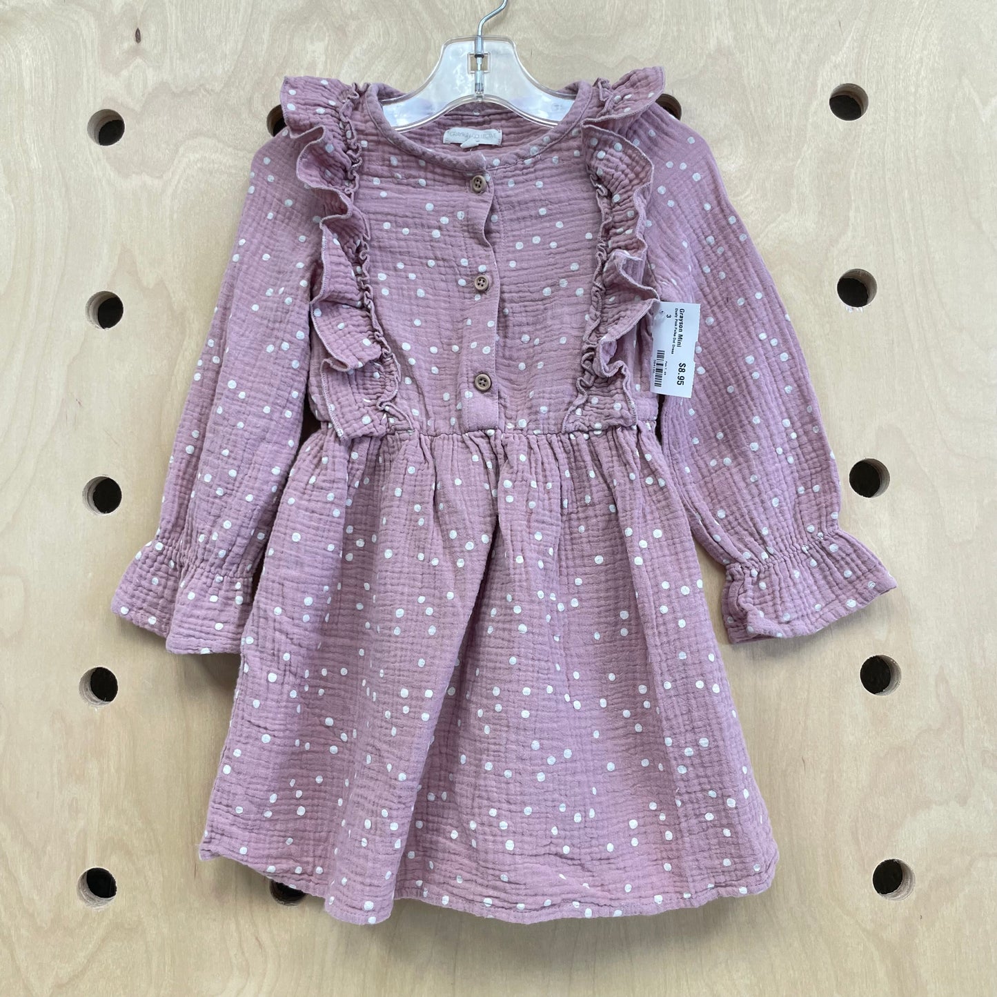 Dusty Pink Polka Dot Dress