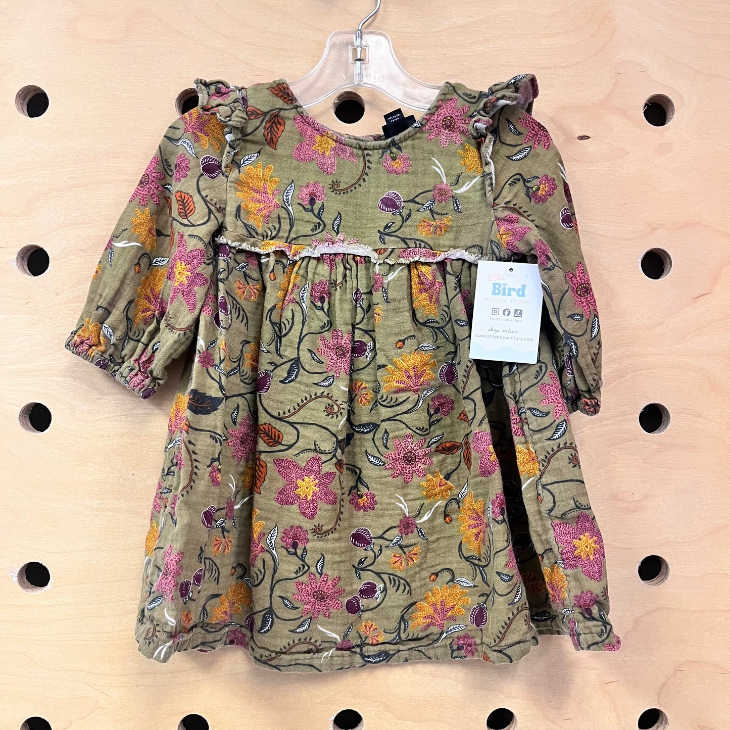 Olive Floral Dress