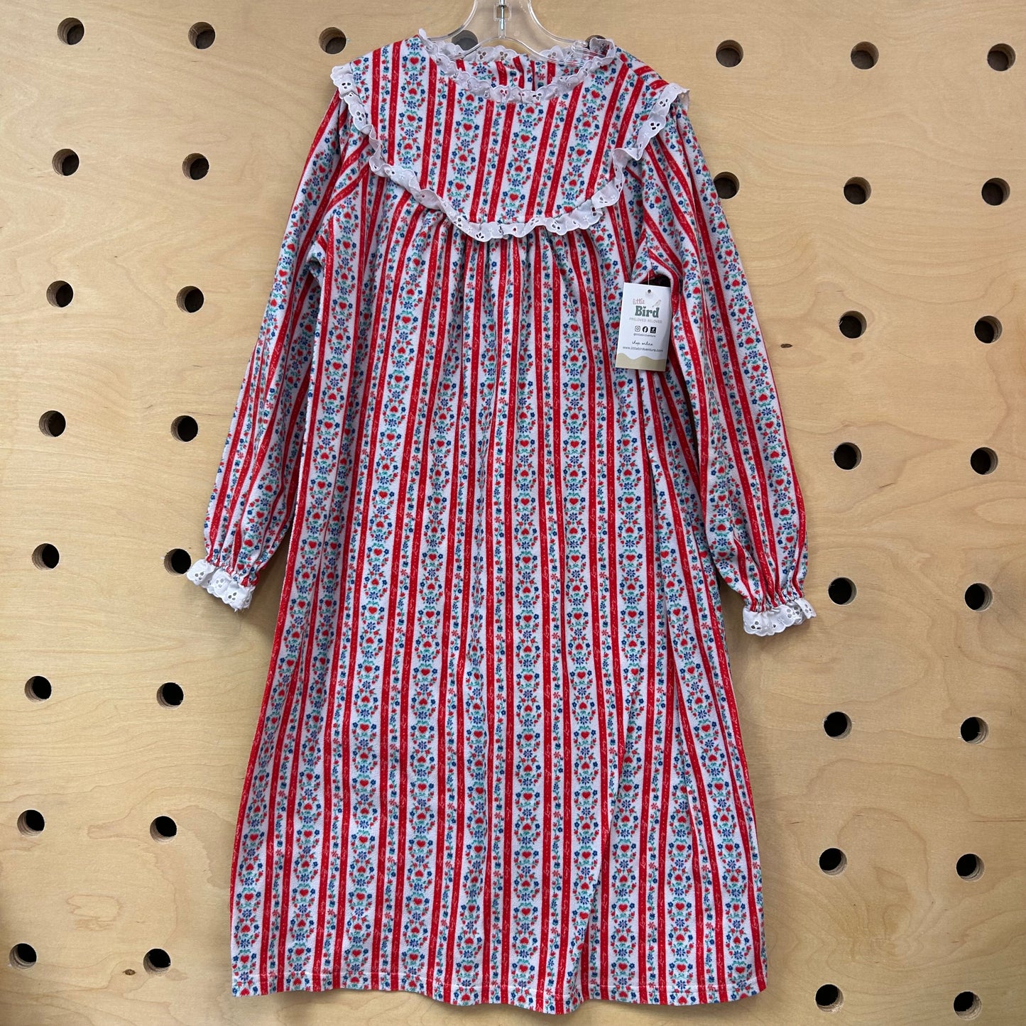 Red & White Heart Floral Nightgown