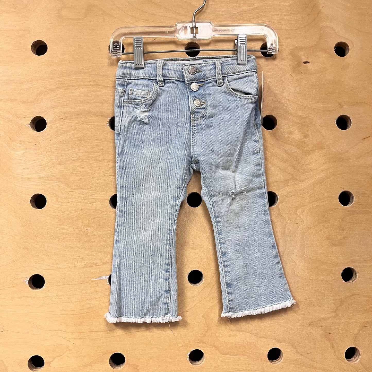 Light Wash Raw Hem Denim