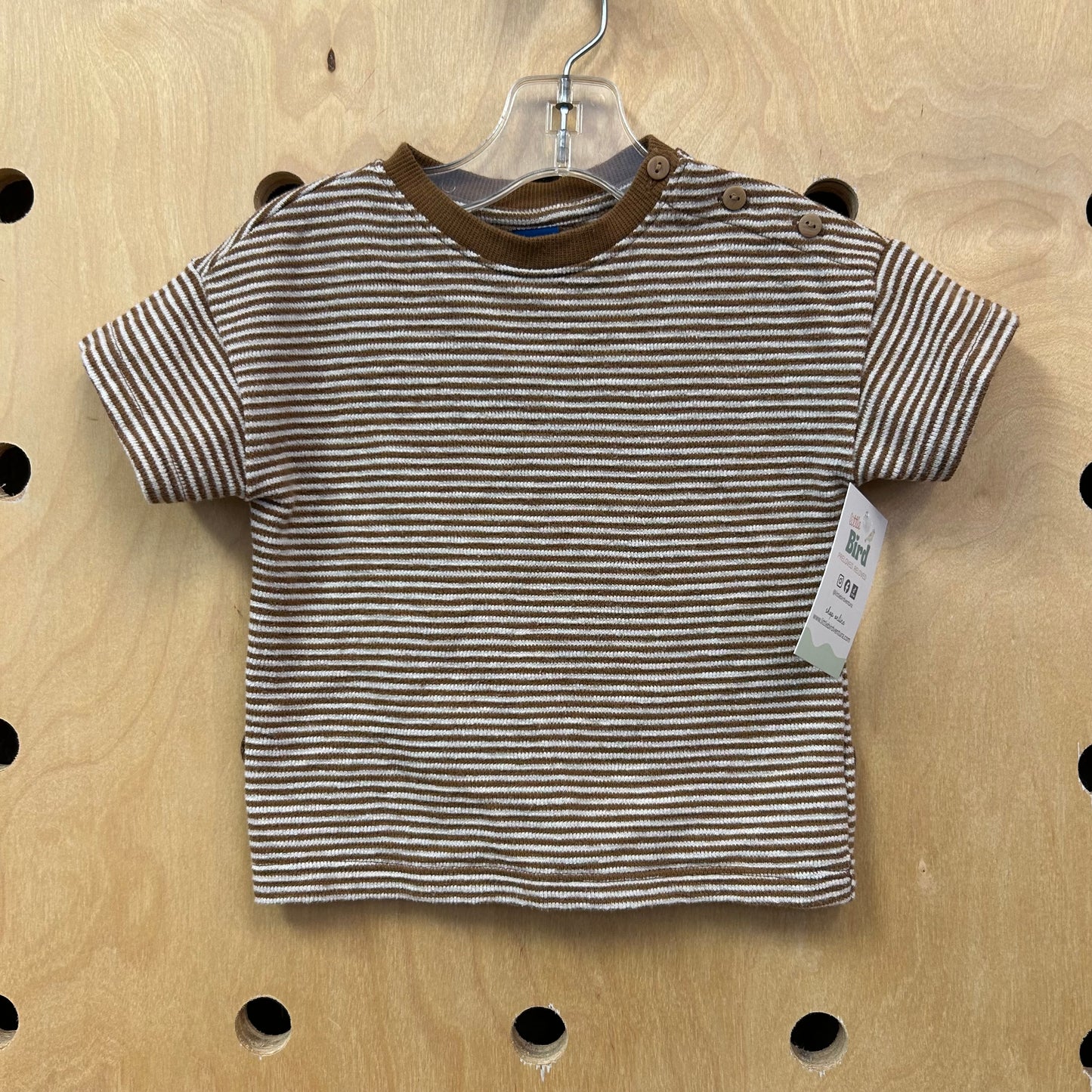 Brown Striped Knit Tee